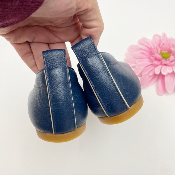 Everlane The Day Glove Leather Flats Shoes Navy Blue - Picture 8 of 11